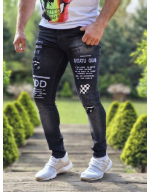 CZARNE SPODNIE MĘSKIE JEANS SPEDBOY 6067