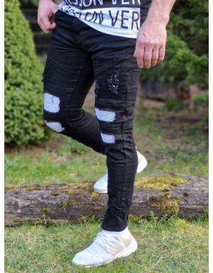 CZARNE SPODNIE MĘSKIE JEANS SPEDBOY 8239