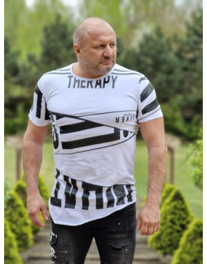 BIAŁY T-SHIRT MĘSKI Z NADRUKIEM SPEDBOY 9006