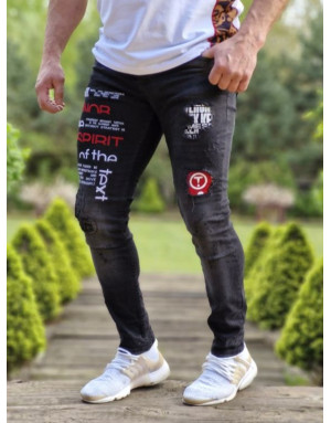 CZARNE SPODNIE MĘSKIE JEANS SPEDBOY 6068