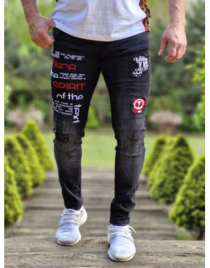 CZARNE SPODNIE MĘSKIE JEANS SPEDBOY 6068