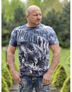 NIEBIESKI T-SHIRT MĘSKI MOTORCYCLE SPEDBOY CT687