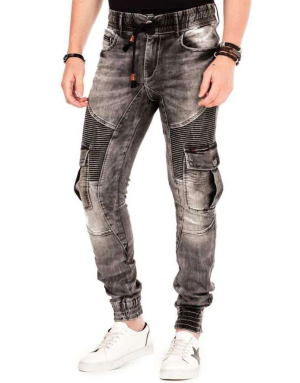 SPODNIE MĘSKIE JEANS JOGGERY SPEDBOY CD446