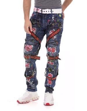 SPODNIE MĘSKIE MALOWANY JEANS SPEDBOY CD716