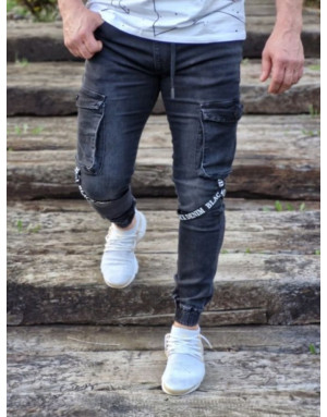 Czarne spodnie męskie jeans joggery adrexx 6866sklep online spedboy.pl