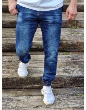 Granatowe spodnie męskie jeans jogery ritter 51003