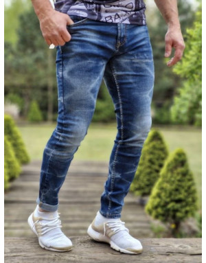 Granatowe spodnie męskie jeans ombre Spedboy 2288