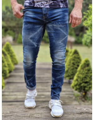 Granatowe spodnie męskie jeans ombre Spedboy 2288