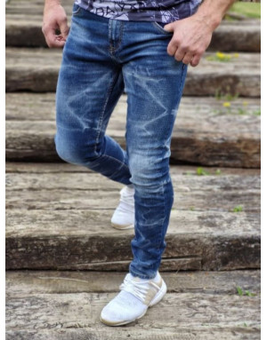 Granatowe spodnie męskie jeans ombre Spedboy 2288