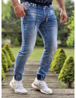 Niebieskie spodnie męskie jeans joggery ritter 50103 sklep online spedboy.pl